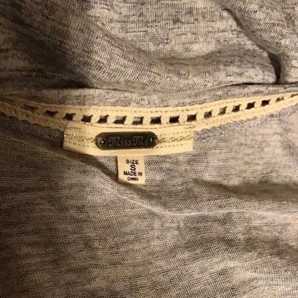 Miss Me Orange Grey Heathered Top Sz S - Picture 5 of 6